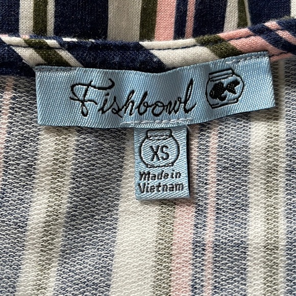 Fishbowl Junior’s Navy Pink White Striped Romper Pockets Size XS - Picture 6 of 15